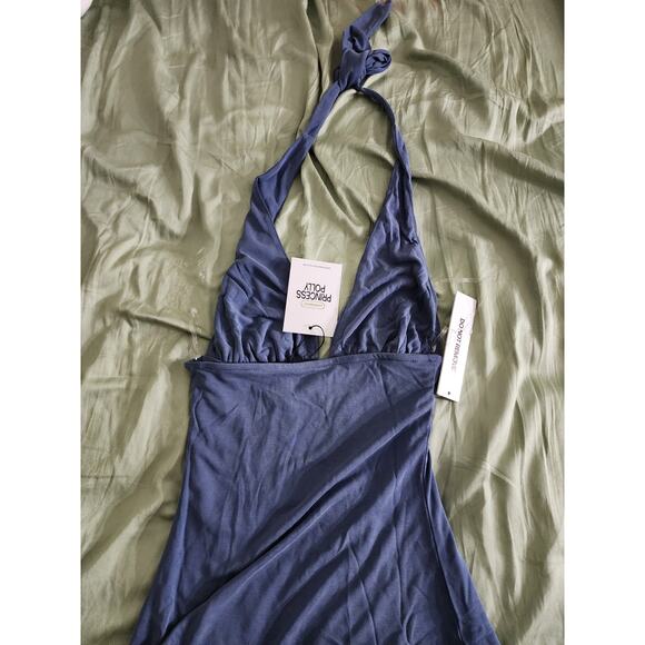 NWT Princess Polly Tinisie Halter Mini Dress Slate Blue size 0 - Picture 6 of 8